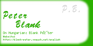 peter blank business card